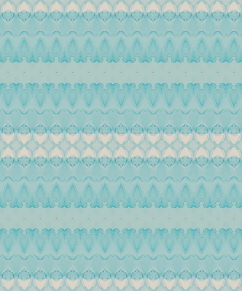 海の民族ブラシ 死んだインク バティック スカイインク水彩 民族印刷Zig Zag ライトバティックブルーエスニックインク 青い模様のバティック 部族のテキスタイルプリント 青いボヘミアン — ストック写真