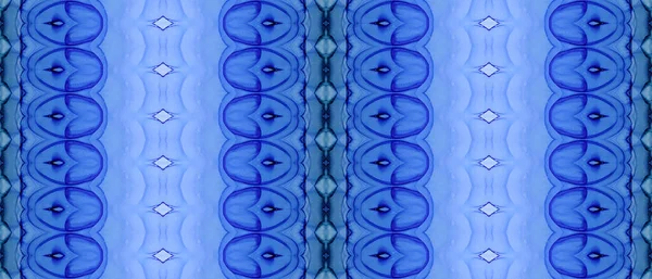 Blå Batik Bläck Tribal Abstract Brush Blå Böhmiska Mönster Sky — Stockfoto