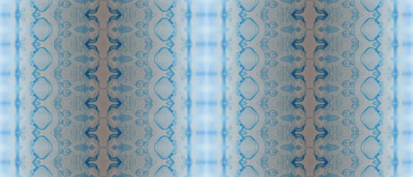 Niebiańska Szczotka Plemienia Niebieski Gradient Zig Zag Niebieski Tusz Etniczny — Zdjęcie stockowe