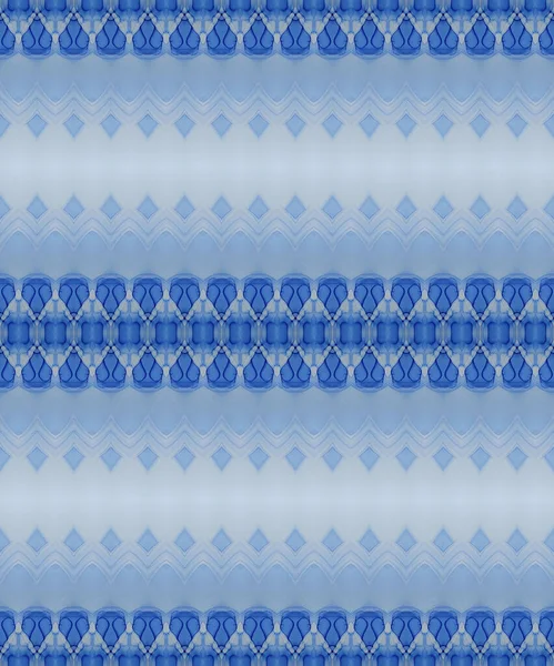 ブルー エスニック インク 青いシームレスなバティック 青いボヘミアン オーシャン インクの略 海の部族のペイント ライトバティック染め水墨画 死んだテクスチャプリント — ストック写真