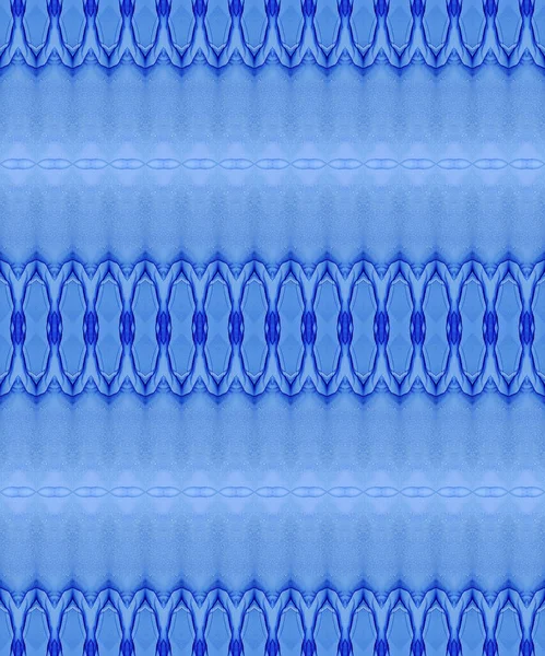 Tribale Batik Texture Blue Bohemian Zig Zag Inchiostro Etnico Blu — Foto Stock