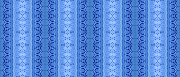 Blue Bohemian Texture Blue Tie Dye Batik Sky Tribal Print — Stock Photo, Image