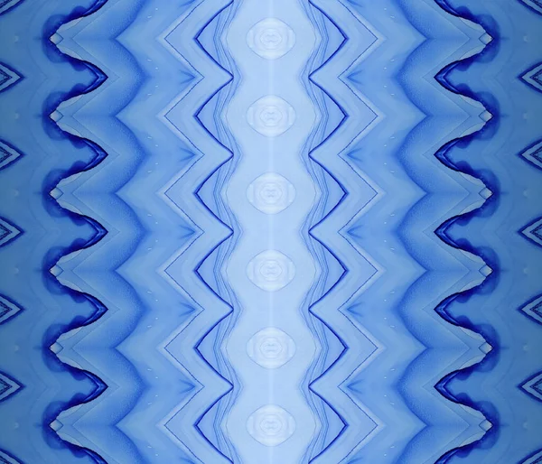 Blue Repeat Print Batik Encre Teinte Zig Zag Bleu Bohême — Photo