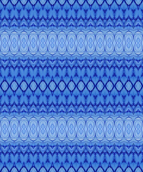 Blue Bohemian Texture Ethnic Textile Paint Blue Batik Ink Blue — Stock Photo, Image