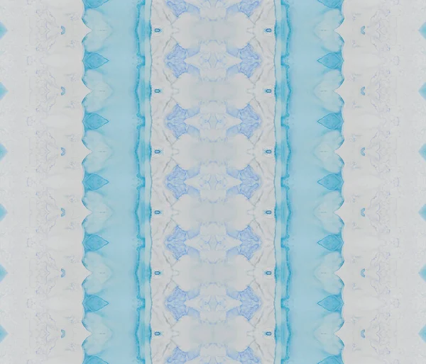 Blue Bohemian Abstract Färgade Batik Blue Tie Dye Brush Sky — Stockfoto