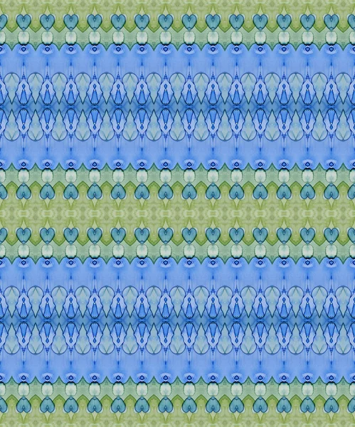 Aquarelle Encre Bleue Batik Ethnique Vert Peinture Ocean Grain Textile — Photo