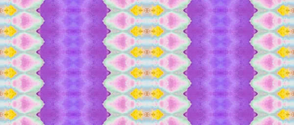 Violett Gefärbter Pinsel Blaues Stammesmuster Yellow Dye Print Vorhanden Pinsel — Stockfoto