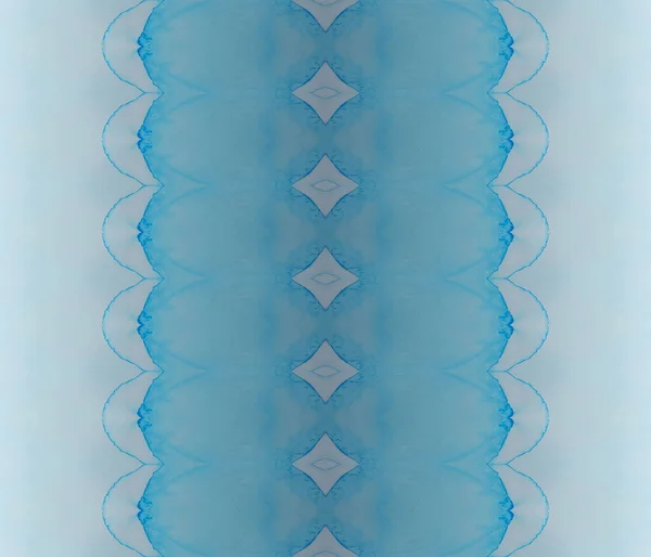 Cravatta Blu Sfumata Stampa Etnica Batik Batik Tinto Mare Vernice — Foto Stock