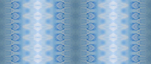 Etnisk Bindfärgsborste Stam Batik Zig Zag Blue Gradient Mönster Färgat — Stockfoto