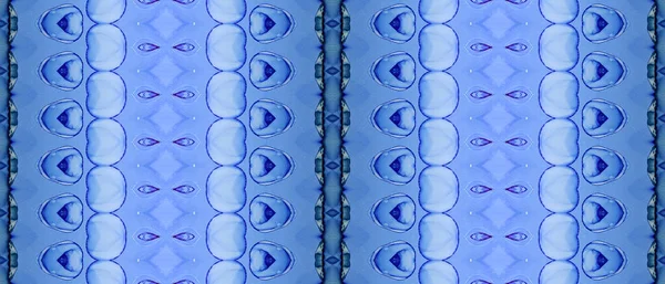 Blauwe Gradiënt Kort Heldere Geverfde Batik Etnische Borstel Textiel Tribal — Stockfoto