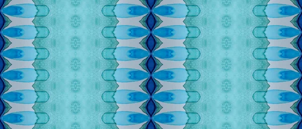 Grünes Stammesmuster Blaues Muster Batik Sea Ink Zig Zag Himmelsfarbener — Stockfoto