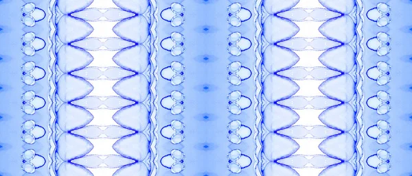 Blauer Bohemienstreifen Abstrakt Mit Leichter Tinte Blue Pattern Pinsel Vorhanden — Stockfoto