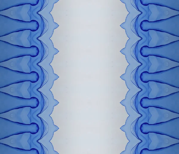 Tengeri Tinta Absztrakt Festett Batik Textil Etnikai Absztrakt Nyomtatás Kék — Stock Fotó