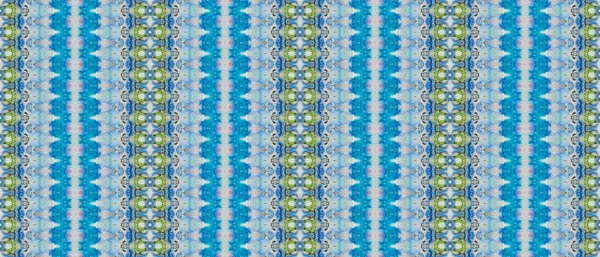 Blue Grain Batik Tintura Étnica Dourada Bright Geo Stripe Pintura — Fotografia de Stock