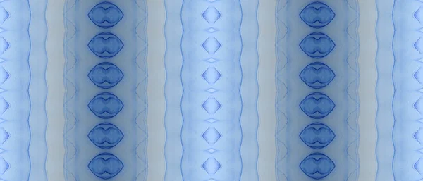 Ethnische Tuschpinsel Vorhanden Gefärbter Print Batik Blue Gradient Abstract Tribal — Stockfoto