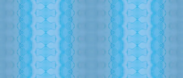 Niebiańska Farba Plemienna Niebieski Tusz Etniczny Etniczna Szczotka Zig Zag — Zdjęcie stockowe