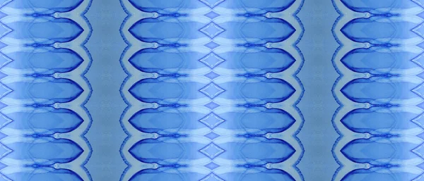 Batik Sans Couture Bleue Encre Batik Bleue Impression Encre Tribale — Photo