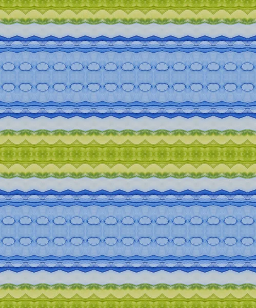 Синий Повторяющийся Цвет Зеленые Этнические Чернила Зеленый Крашеный Ткань Чернильным — стоковое фото