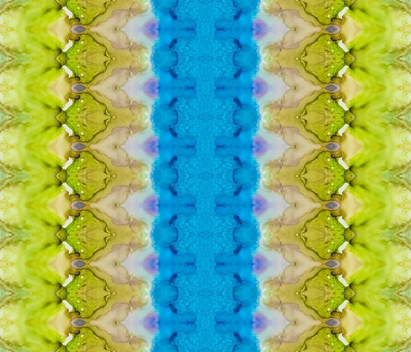 Brosse Motif Vert Aquarelle Encre Bleue Texture Encre Acide Batik — Photo