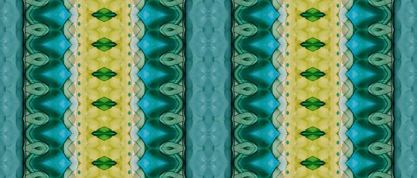 Encre Ethnique Bleue Peinture Teintée Ciel Textile Dégradé Vert Batik — Photo