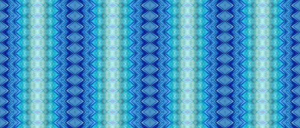 青い染料の水彩画 グリーン エスニック インク スカイ プリント 青緑の穀物バティック 海の部族の印刷物 明るいインクバティック 青いボヘミアン — ストック写真