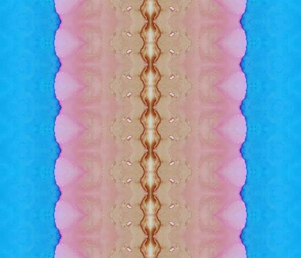 ピンクインク水彩 ピンク バティック ブラウン アブストラクトプリント グリーン ストライプ 金の穀物バティック 酸グラデーションZig Zag — ストック写真