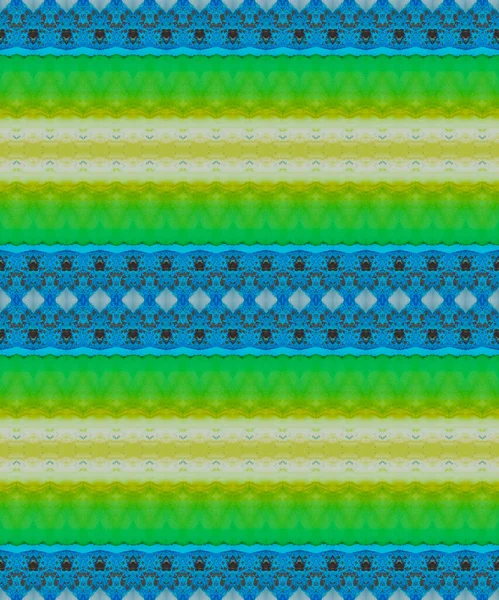 Zielony Cygański Krawat Brązowy Powtórz Brush Złoto Zabarwione Zygzakiem Zielony — Zdjęcie stockowe