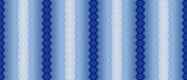 Cepillo Teñido Mar Tinta Étnica Azul Zig Zig Bohemio Azul — Foto de Stock