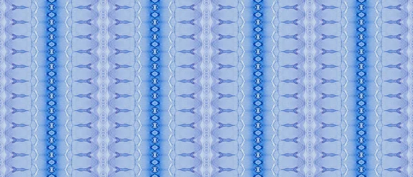 Tribal Inkt Verf Gekleurde Batik Textuur Blauwe Boheemse Zig Zag — Stockfoto