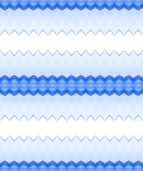 エスニック プリント ストライプ 青のバティック インク 青の繰り返しブラシ 明るいZigzagスカイインクの概要 ブルーグラデーションテキスタイル デッドアブストラクトバティック Tribal — ストック写真