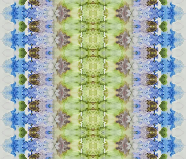 Green Repeat Batik Batik Luxe Rouge Textile Teint Jaune Blue — Photo