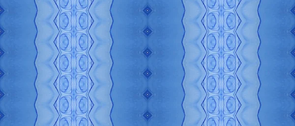 Ethnic Textile Batik Blue Pattern Paint Dyed Brush Texture Bright — Stock Photo, Image
