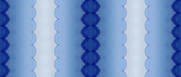 Gradiente Azul Abstrato Padrão Tribal Imprimir Tinta Batik Azul Pintura — Fotografia de Stock