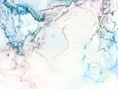Mavi Alkol Mürekkebi Mermeri. Lüks Su Rengi Tuvali. Foil Gradyan Arkaplanı. Pembe Mermer Suluboya. Altın yağlı boya. Parlak Alkol Mürekkebi Arkaplanı. Jeot Şablonu. Modern Soyut Resim.