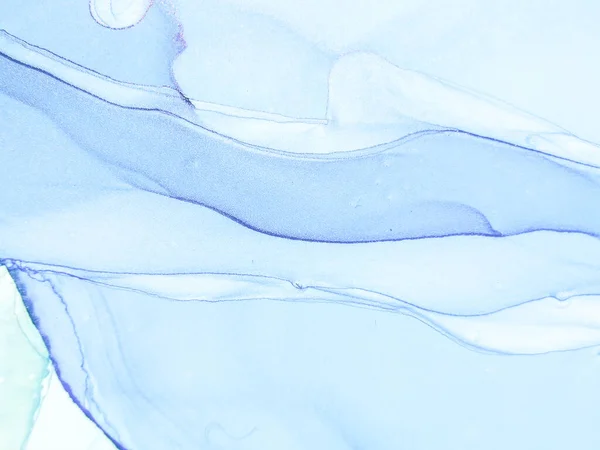 海の水の色大理石 ブルーアートペイント 海の東洋の背景 海の水の色水彩 オーシャンアルコールインク大理石 青い大理石の水彩画 光のエレガントなパターン 近代抽象絵画 — ストック写真