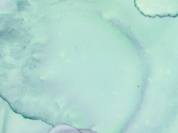 バイオレットウォーターカラー大理石 ブルーアルコールインクキャンバス グリーンアルコールインク水彩 青い大理石の背景 ピンクの抽象水彩 ゴールドアートペイント 光のエレガントなパターン 近代抽象絵画 — ストック写真