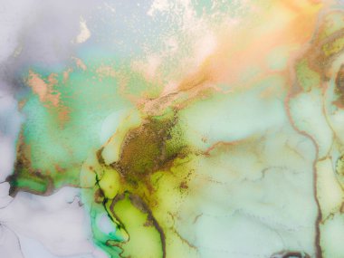 Mavi Alkol Mürekkebi Mermeri. Mavi Su Renk Tablosu. Yeşil Su Rengi Arkaplanı. Violet Mermer Suluboya. Akışkan Zarif Doku. Altın Derece Arkaplan. Pembe mürekkep boyası. Modern Soyut Şablon.