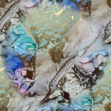 Folyo Su Boyası Mermeri. Yeşil Kusursuz Suluboya. Pembe mürekkep boyası. Lüks Alkol Mürekkebi Mermeri. Kusursuz bir desen. Lüks Dikensiz Boyama. Mavi Mermer Arkaplan. Parlak Su Rengi Arkaplanı.