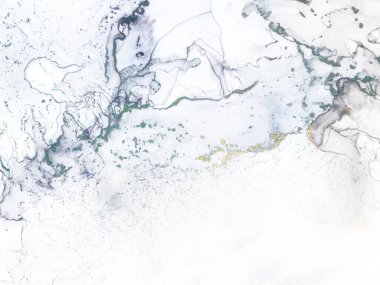 Altın Alkol Mürekkebi Mermeri. Yeşil Su Rengi Arkaplanı. Altın rengi tuval. Pembe mürekkep boyası. Akışkan Zarif Doku. Mavi Mermer Arkaplan. Violet Oriental Suluboya. Lüks Soyut Şablon.