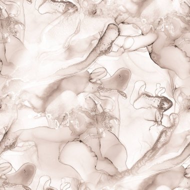 Parlak Alkol Mürekkebi Mermeri. Altın Kahverengi Tuval. Alkol Mürekkebi Beyaz Arkaplan. Kusursuz Kahve Şablonu Krema Sanat Boyası. Beyaz Akışkan Doku. Kahverengi Mermer Arkaplan. Parlak Doğu Arkaplanı.