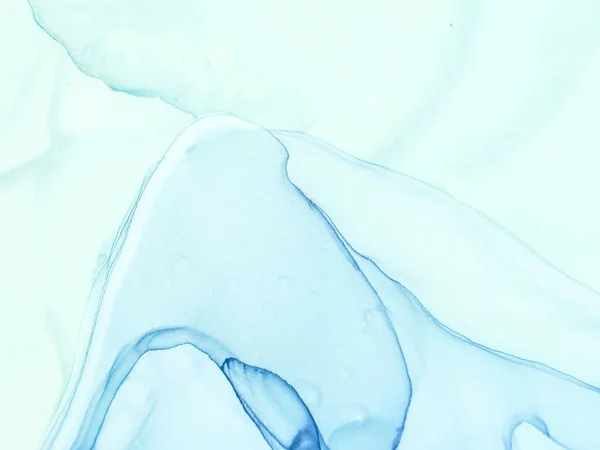Морской Алкогольный Чернильный Мрамор Мрамор Цвета Морской Воды Голубой Восточный — стоковое фото