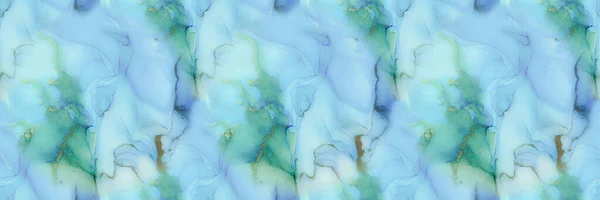 Złoty Marmur Wodny Lekka Płynna Faktura Zielony Marmur Akwarela Niebieskie — Zdjęcie stockowe