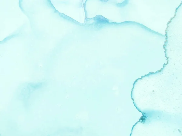 海の水の色大理石 海の大理石の背景 オーシャン アルコール インク キャンバス 青い東洋の水彩画 海のアルコールインク水彩 ブルーオイルペイント 光のエレガントなパターン — ストック写真