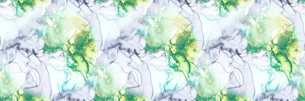 Green Water Color Marble Golden Alcohol Ink Canvas Modern Abstract — Stock Photo, Image