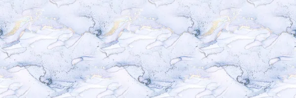Goud Aquarel Marmer Blauwe Naadloze Aquarel Violet Marmeren Achtergrond Lilac — Stockfoto