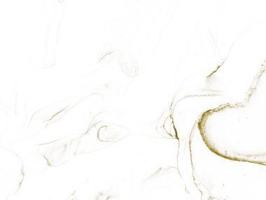 Altın Alkol Mürekkebi Grunge. Tahıl suyu renkli tuval. Sıvı Konforlu Doku. Parlak Altın Arkaplan. Altın Sanat Boyası. Folyo Parıltısı Arkaplanı. Su Boyası Arkaplanı. Altın Beyaz Soyut Boyama.