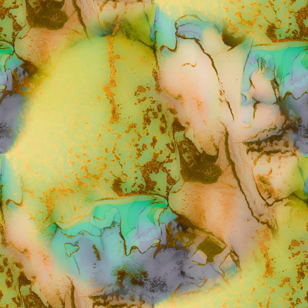 Blå Alkoholmarmor Lilac Vatten Färg Marmor Grön Marmor Akvarell Modern — Stockfoto