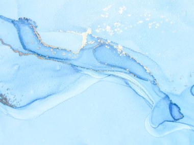 Folyo Su Boyası Mermeri. Altın yağlı boya. Bakır Su Rengi Arkaplanı. Altın Soyut Suluboya. Mavi Mermer Arkaplan. Lüks Alkol Mürekkebi Mermeri. Akışkan Şablon. Modern Soyut Resim.