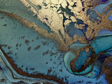 Yeşil Su Renkli Mermer. Mavi Mermer Arkaplan. Altın Sanat Boyası. Bakır Alkol Mürekkep Arkaplanı. Foil Gradyan Suluboya. Altın Alkol Mürekkep Tablosu. Hafif Zarif Desen. Modern Soyut Resim.