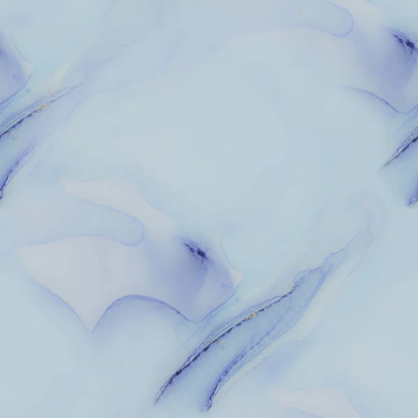Синя Вода Кольоровий Мармур Золота Чорнильна Фарба Синій Абстрактний Фон — стокове фото